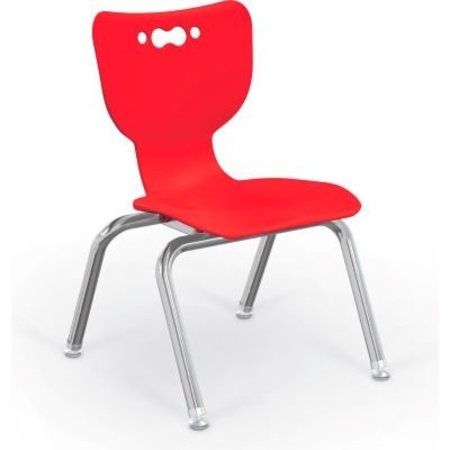 MOORECO BaltÂ Hierarchy 12" Plastic Classroom Chair - Set of 5 - Red 53312-5-RED